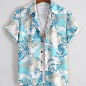 Aqua Marble Breeze Shirt (Blue Marble Print)