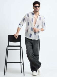 Pixel Mesh Breeze Shirt – Blue Edition