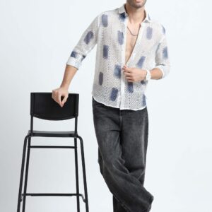 Pixel Mesh Breeze Shirt – Blue Edition