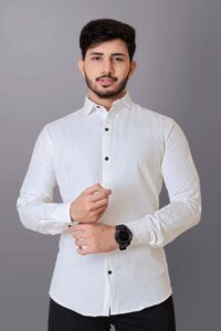 Arctic Waffle Button Shirt (White Waffle Texture)