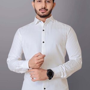 Arctic Waffle Button Shirt (White Waffle Texture)