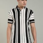 Classic Noir Stripe Polo (Black & White Stripes)