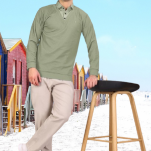 Sage Green Textured Polo (Light Green)