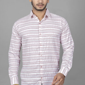 Rosewood Stripe Shirt (Pink–Wine Stripes)