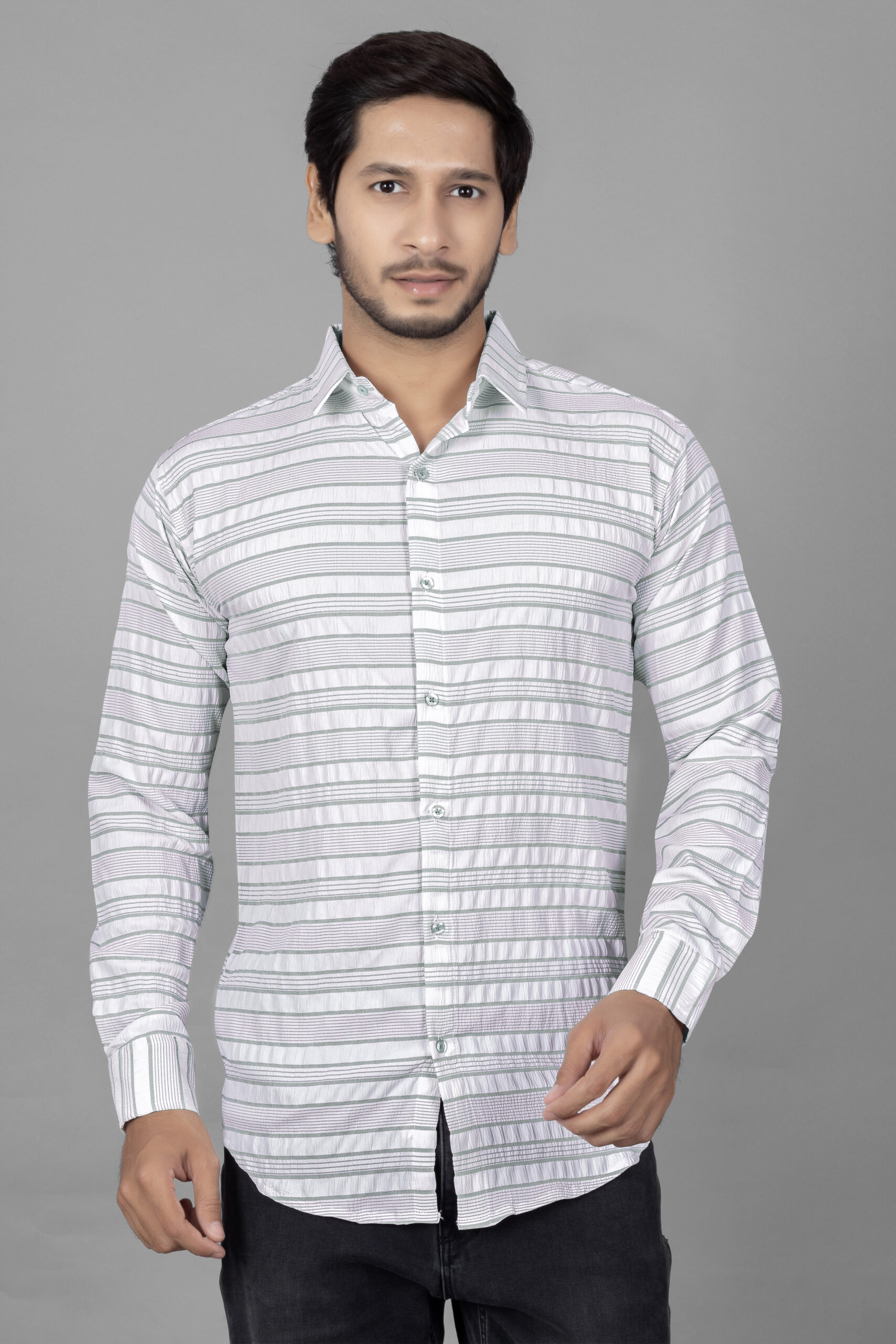 Ice Mint Stripe Shirt (Mint Green Stripes) - Image 3