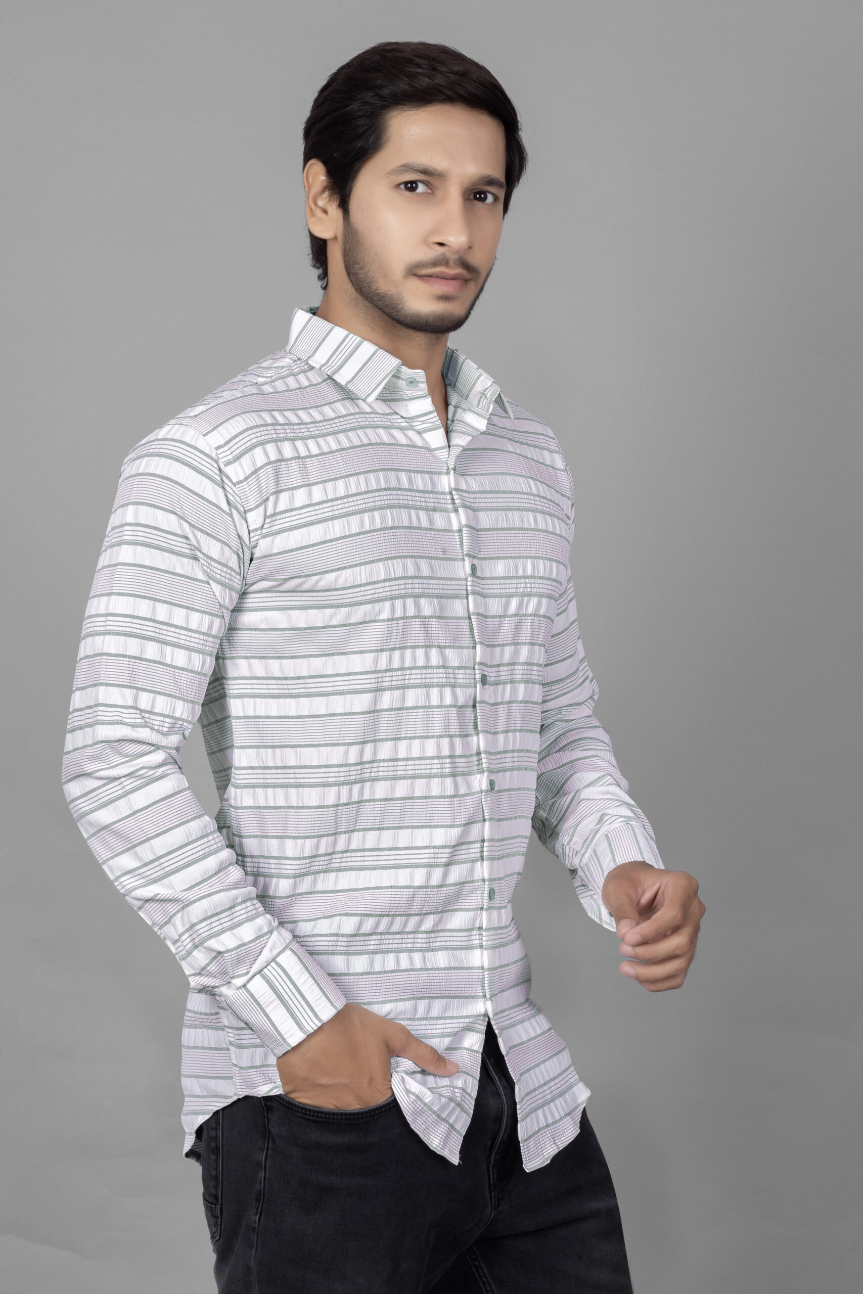 Ice Mint Stripe Shirt (Mint Green Stripes)