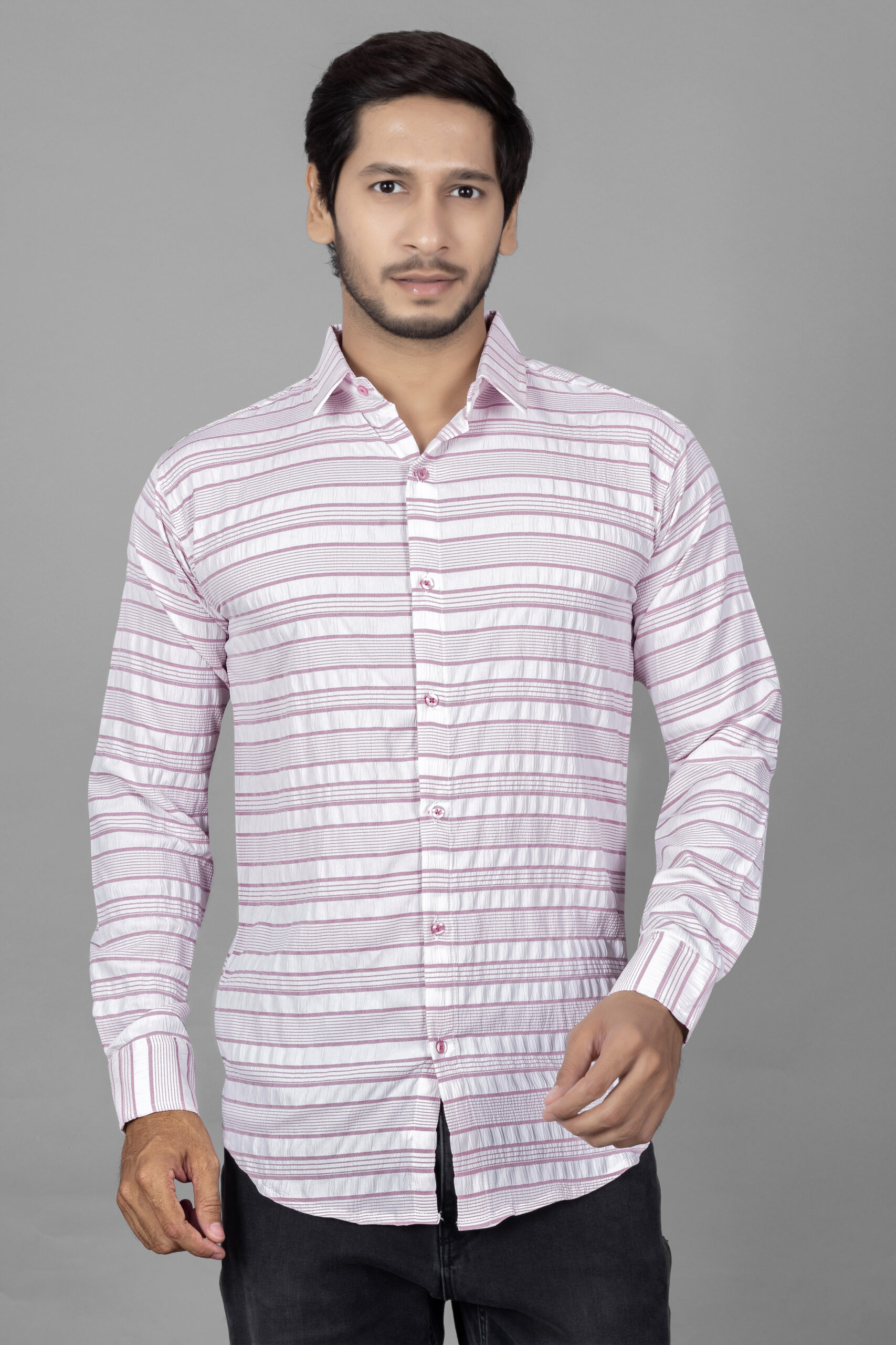 Blush Stripe Classic Shirt (Pink Pastel Stripes)