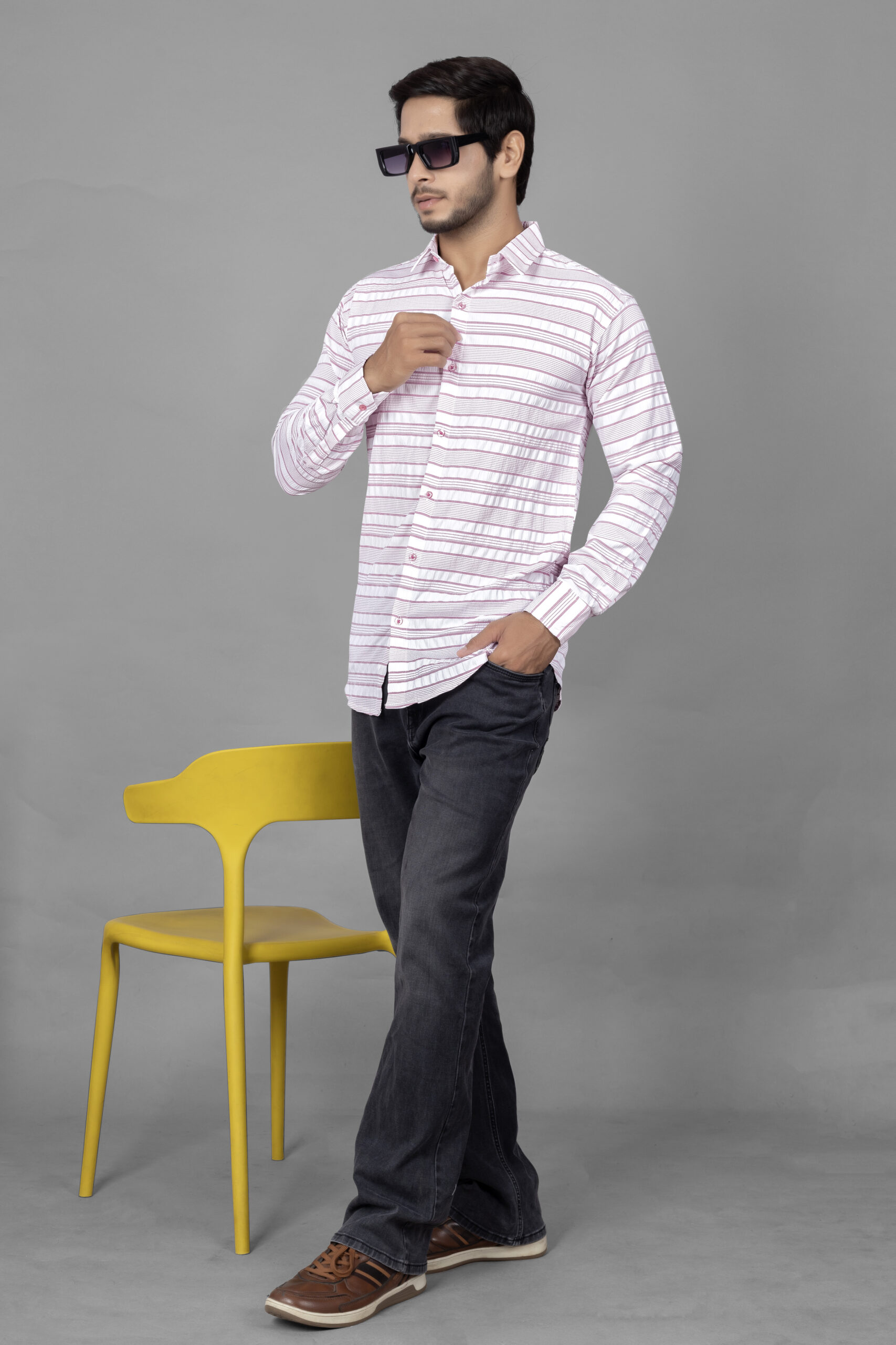 Blush Stripe Classic Shirt (Pink Pastel Stripes) - Image 2